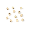 Vergoldete Würfel-Abstandshalter für Schmuck mit edler metallisch glänzender Oberfläche - Quadratische Zwischenperle / 4mm (200 Stück/Packung) / KC Gold