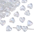 DIY colorful heart-shaped glass beads with AB coating for handmade jewelry making - Heart / 10 Pieces/Pack (Approx. 8mm) / Clear