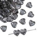 Smoky grey heart-shaped glass beads for DIY necklaces and handmade jewelry crafts - Heart / 10 Pieces/Pack (Approx. 8mm) / Gray