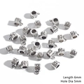 Antique silver flower bead for DIY jewelry with 5mm hole and 6mm length - Floral Relief Style (BJI1048)