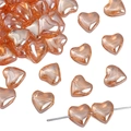 Translucent amber glass heart-shaped beads for DIY jewelry and necklaces - Heart / 10 Pieces/Pack (Approx. 8mm) / Orange