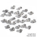 Antique silver alloy cylinder spacer beads with woven texture and side loop 8mm - Braided Rope Style (BJI1048)