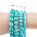 Amazonite round bead bracelets in 6mm to 12mm sizes showing natural texture - 6mm (38cm/Strand approx 65pcs) / Amazonite Color