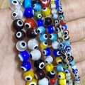 Perles en verre Evil Eye multicolores pour la création de bijoux et bracelets DIY - Multicolore (4mm/Env. 98 Pcs)