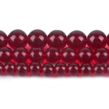 Deep red round glass beads with smooth polished finish for DIY jewelry making - 6mm (Approx. 52 Pcs/Strand)