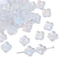 Aurora finish four-leaf clover glass beads for DIY jewelry making handmade accessories - Four-Leaf Clover / 10 Pieces/Pack (Approx. 10mm) / Clear