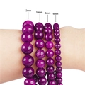 Deep purple stone beads bracelets in 12mm, 10mm, 8mm and 6mm sizes for DIY jewelry - Deep purple