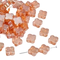 Pearlescent orange clover glass beads for DIY necklaces and handmade jewelry making - Four-Leaf Clover / 10 Pieces/Pack (Approx. 10mm) / Orange