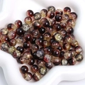 Perles rondes en verre craquelé rouge et ambre doré pour la création de bijoux - 10mm (Lot de 20) / Séparé Marron Et Jaune