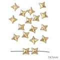 Gouden 7x7mm vierpuntige ster CCB-kralen voor DIY-sieraden maken en armbanden - Stervorm / 7x7mm (30 stuks/verpakking) / KC Goud