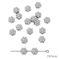 DIY bloemvormige CCB mat zilveren afstandskralen 7x7mm voor handgemaakte sieraden - Bloem / 7mm (30 stuks/verpakking) / Zilver