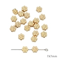 Gouden bloemvormige 7x7mm metalen CCB kralen voor DIY sieraden maken en armbanden - Bloem / 7mm (30 stuks/verpakking) / KC Goud