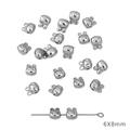 Zilveren CCB-kralen in konijnvorm 6x8mm voor DIY-sieraden maken en halskettingen - Konijn / 6x8mm (30 stuks/verpakking) / Zilver