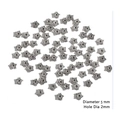 Antique silver star spacer beads 5mm diameter with 2mm hole for DIY jewelry making - Beaded Edge Star Style (BJI1047-1) / 50 Pieces/Pack (5mm/Hole 2mm) / Antique Silver