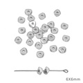 Zilveren 6x6mm driehoekige CCB kralen voor handgemaakte DIY sieraden en armbanden - Kleine Gefacetteerde Driehoek / 6x6mm (50 Stuks/Verpakking) / Zilver