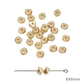 Gouden 6x6mm vijfhoekige CCB-afstandsparels voor DIY-sieraden en armbanden maken - Kleine Gefacetteerde Driehoek / 6x6mm (50 Stuks/Verpakking) / KC Goud