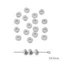 Zilveren 7x7mm onregelmatige CCB-tussen kralen voor DIY-sieraden en armbanden - Gefacetteerde Driehoek / 7x7mm (30 stuks/verpakking) / Zilver