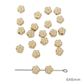 6x6mm Gouden metalen bloemkralen voor DIY sieraden maken en ketting accessoires - Pruimenbloesem / 6mm (30 Stuks/Verpakking) / KC Goud