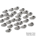 Antique silver finish 7mm alloy spacer beads with textured relief for DIY jewelry - Relief Woven Texture Style / 30 Pieces/Pack (7mm/Hole 3mm) / Antique Silver
