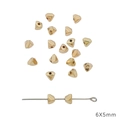 Gouden 6x5mm CCB-kralen voor doe-het-zelf sieraden maken en handgemaakte armbanden - Onregelmatige Veelhoek / 5x5mm (30 stuks/verpakking) / KC Goud