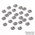 8mm antique silver flower spacer beads with 3mm hole for DIY jewelry making crafts - Radiant Petal Style (BJI1047-1) / 30 Pieces/Pack (8mm/Hole 3mm) / Antique Silver