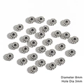 Retro antique silver alloy spacer beads for DIY jewelry making 8mm diameter 3mm hole - Spiral Texture Style (BJI1047-2) / 30 Pieces/Pack (8mm/Hole 3mm) / Antique Silver