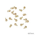 Gouden 4x7mm CCB-tussenkralen met oogje voor het maken van DIY-sieraden en kettingen - Cirkel met Lus / 4x7mm (50 Stuks/Verpakking) / KC Goud