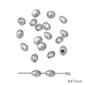 Zilveren CCB 6x7mm ovale tussenkralen voor handgemaakte doe-het-zelf sieraden - Ellips / 6x7mm (30 stuks/verpakking) / Zilver