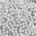 Flatback white iridescent faux pearls half round beads for DIY jewelry and crafts - 5mm (500 Pieces/Pack) / Beige