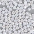 Mezze perle bianche AB iridescenti a retro piatto per artigianato fai-da-te e capelli - 4mm (1000 Pezzi/Confezione) / Bianco