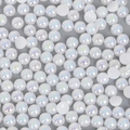 Mezze perle bianche AB a fondo piatto per fai da te e gioielli fatti a mano - 5mm (500 Pezzi/Confezione) / Bianco