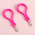 Pink acrylic bulb-shaped hooks with silver lobster clasps for DIY jewelry making - 24x47mm / Rose Red
