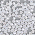 Mezze perle piatte arcobaleno AB per fai-da-te e creazione di accessori a fiocco - 6mm (400 Pezzi/Confezione) / Bianco