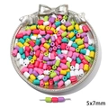 Colorful 5x7mm cylindrical alloy beads in mixed vibrant shades for DIY jewelry making - 5x7mm (5 Pieces/Pack)