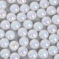 Mezze perle bianche effetto AB per decorazioni fai da te e creazione di gioielli - 12mm (100 Pezzi/Confezione) / Bianco