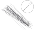 Bulk pack of stainless steel twisted beading needles with droplet loop for DIY jewelry - 130mm x 0.4mm (2 Pieces/Pack)