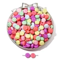Colorful acrylic macaron alphabet beads in a silver tray for DIY jewelry making - Round Alphabet Beads (10mm)