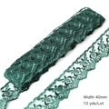 Dark green 40mm floral embroidery lace trim ribbon for DIY sewing, 10 yards lot - Dark Green