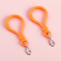 Set of bright orange plastic bulb hooks with silver zinc alloy lobster clasps for DIY crafts - Orange