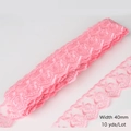 Pink floral embroidery lace ribbon 40mm wide for DIY sewing and handcrafted accessories - Light Pink