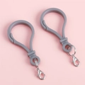 Grey acrylic bulb hook with silver lobster clasp DIY keychain accessory in 10-piece set - Gray