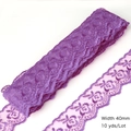 Purple embroidered lace ribbon 40mm wide for DIY sewing and floral craft accessories - Deep purple