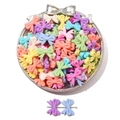 Pastel macaron acrylic bow charms for DIY bracelets in pink yellow and lavender - Bowknot (18x14mm)