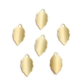 Six 14K gold-filled hollow leaf pendants with matte finish for DIY jewelry making - Smooth Leaf Pendant (413) / 2 Pieces/Pack (8x15mm)