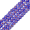 8mm deep blue heart-shaped Millefiori glass beads for handmade jewelry DIY crafting - Sapphire Blue