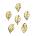 Set of 6 14K gold plated hollow leaf charms with textured veins for DIY jewelry making - 2 Pieces/Pack (10x18mm)