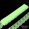 Fluorescent green floral embroidery lace trim 40mm width 10 yards for DIY crafts - Fruit Green