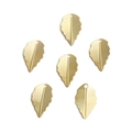 Set of six 14K gold-plated hollow leaf pendants with intricate vein details for DIY jewelry - Pack of 2 (10x17mm)