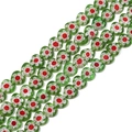 8mm green millefiori heart glass beads for DIY jewelry making and handmade crafts - Green