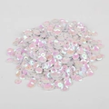 Paillettes rotonde bianco perla iridescente con foro centrale per cucito e decoro - Bianco Solido Iridescente